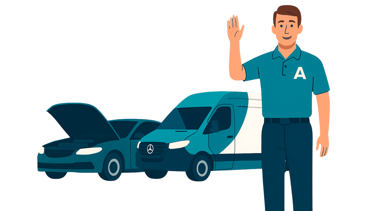 Aperio technician with service van