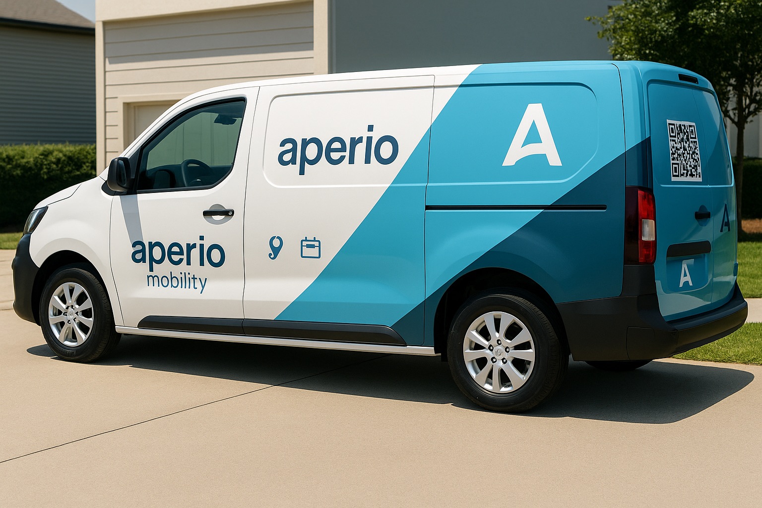 Aperio service van parked in a residential driveway
